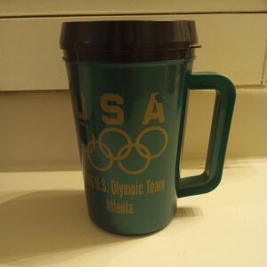Olympics Atlanta 1996 vintage souvenir large plastic cup with handle and lid